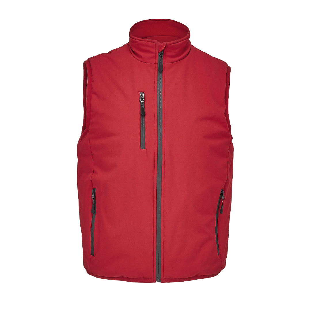 Gefütterte Softshell Weste mit Druck - labelforyou