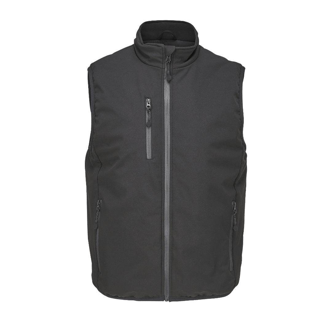 Gefütterte Softshell Weste mit Druck - labelforyou