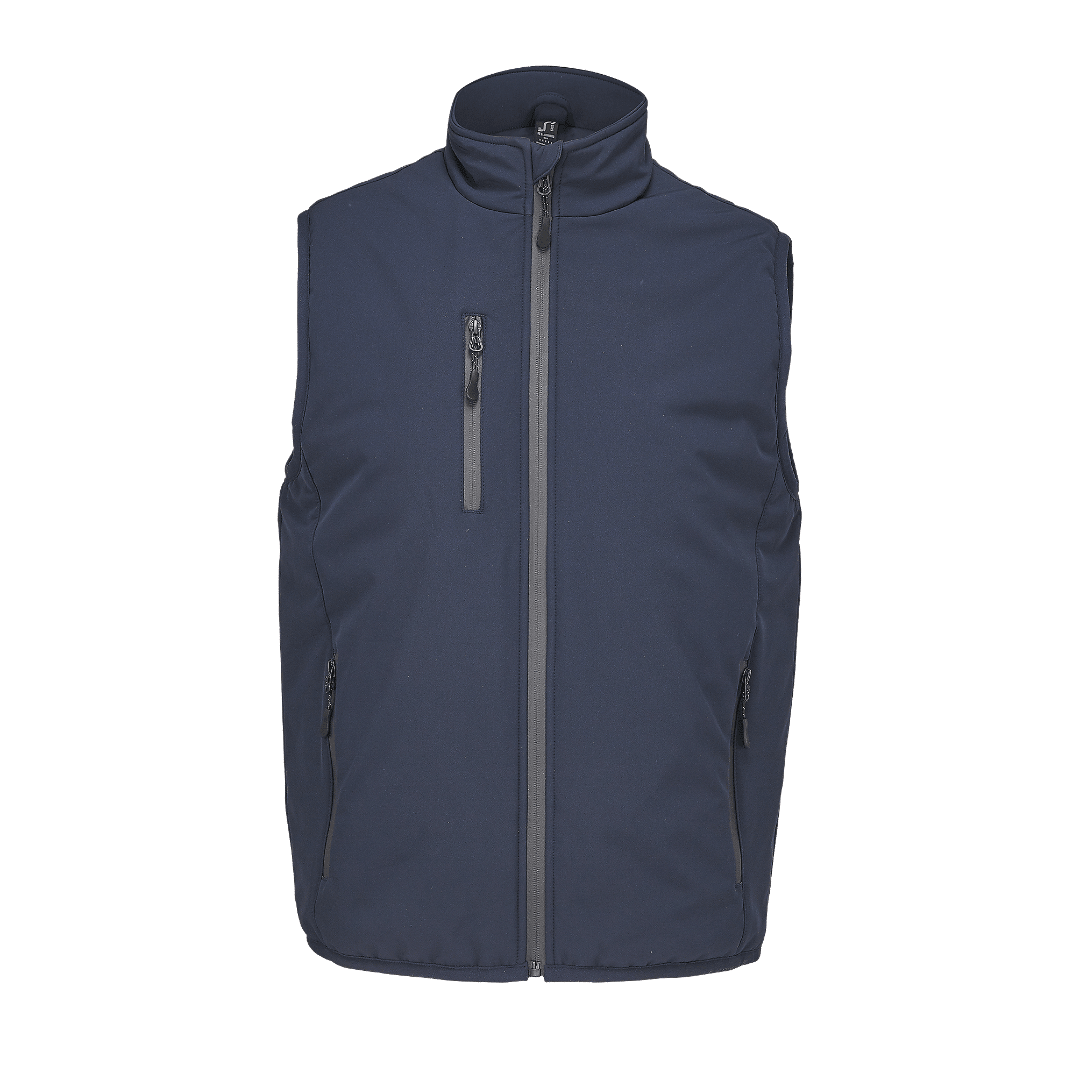 Gefütterte Softshell Weste mit Druck - labelforyou