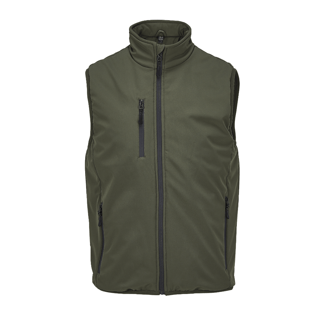 Gefütterte Softshell Weste mit Druck - labelforyou
