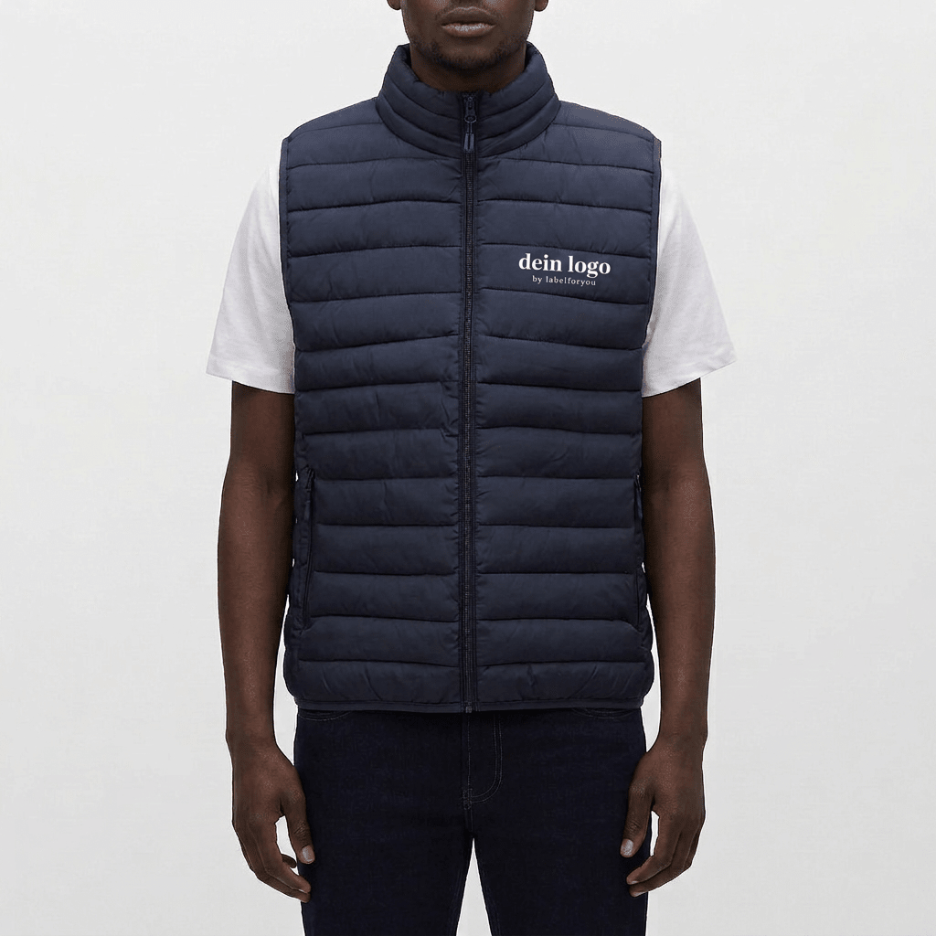 Leichte Herren Daunenweste mit Druck - labelforyou