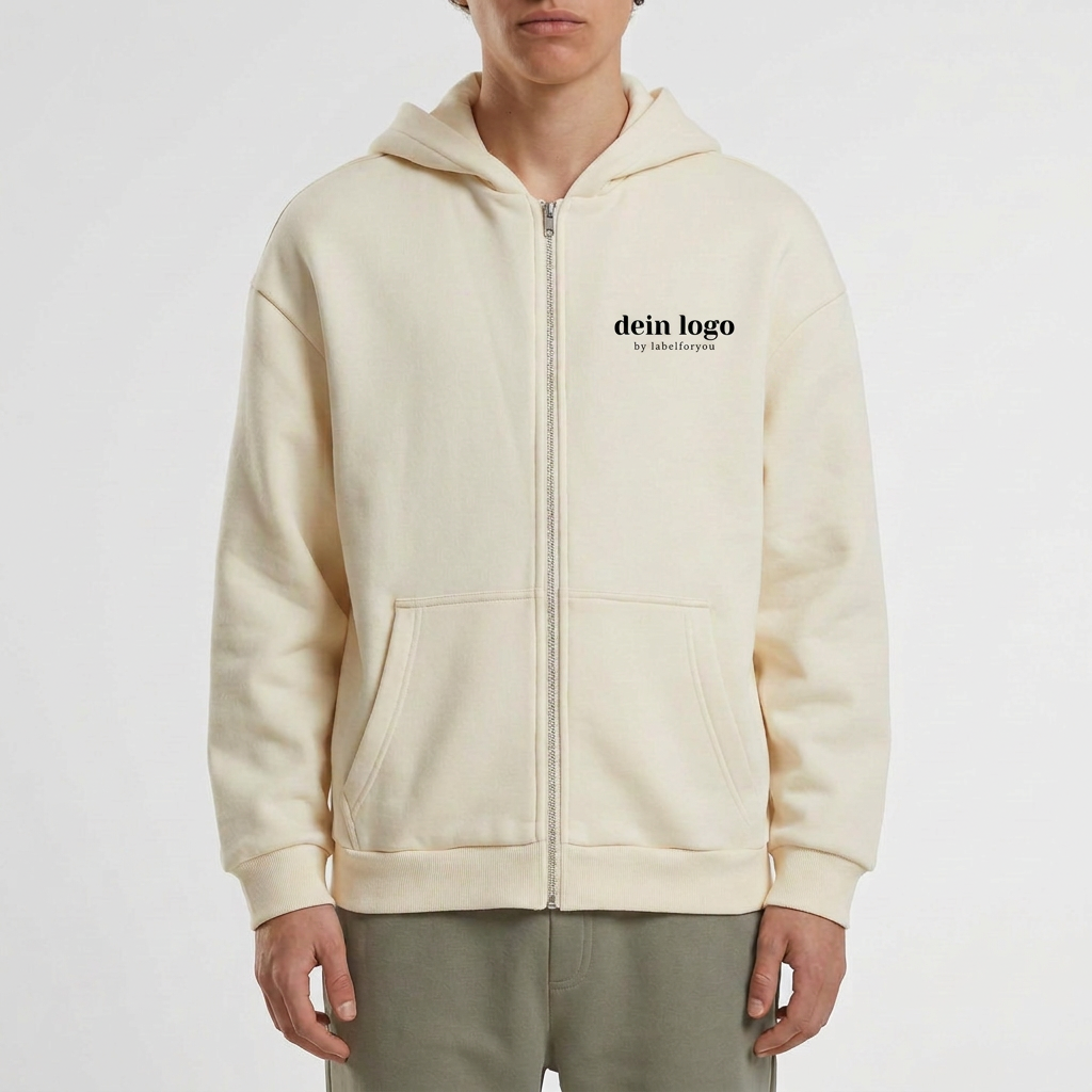 Zip Hoodie mit Druck