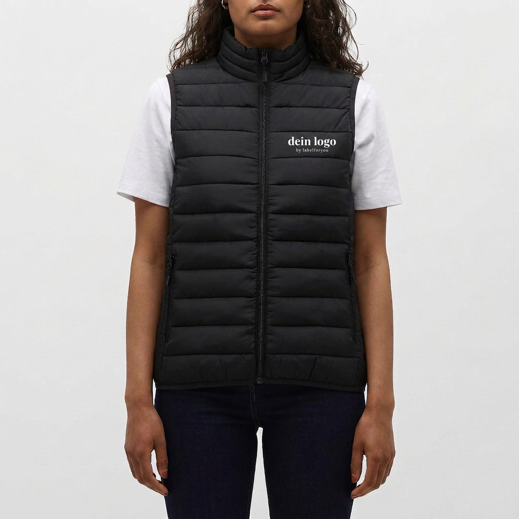 Leichte Damen Daunenweste mit Druck